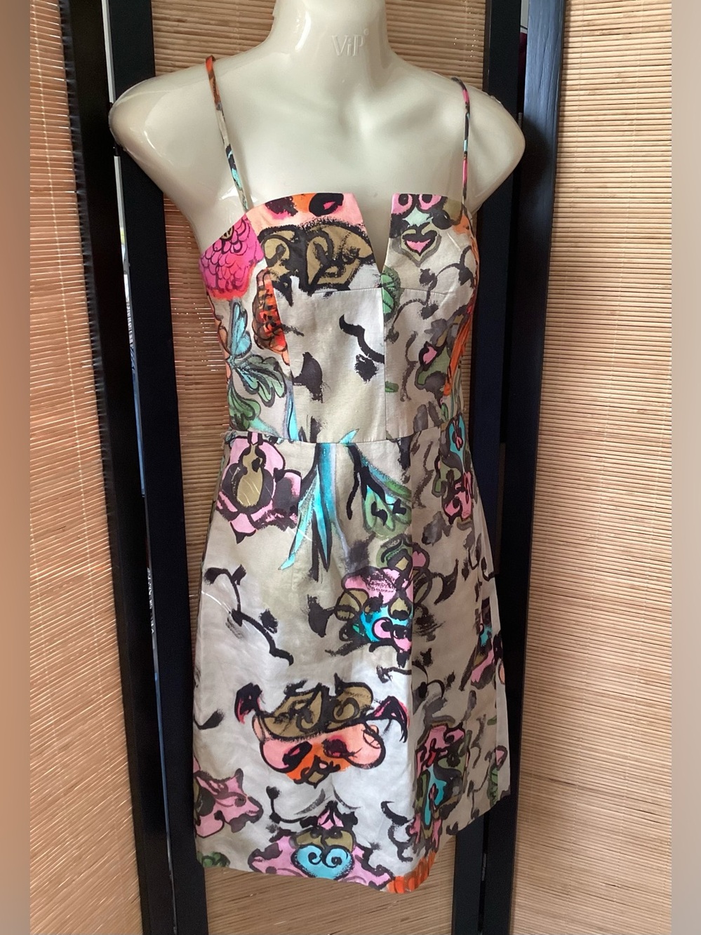 NWOT Milly of New York designer mini dress Sz 4 floral cotton